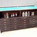 Temporary RESERVE for Sarah / Large Vintage Wood Cabinet with 20 Drawers and Shelf / Drygoods Counter / Drugstore Counter / Apothecary