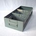 Vintage Industrial Steel Gray File Drawer with Dividers Handle and Label area