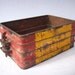 Vintage Industrial Metal Form / Steel / Red and Yellow