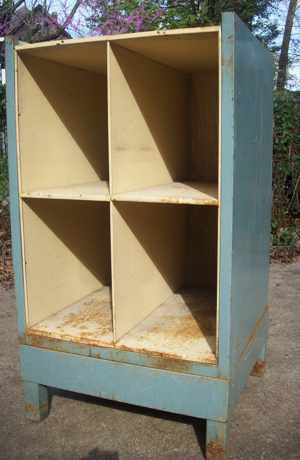 Vintage Industrial Steel Cabinet / Factory / Painted  AS IS Rusty