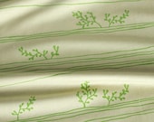 SALE Organic hand-printed screenprinted knit jersey fabric -  Seedling in Apple by Ink and Spindle (1 metre)