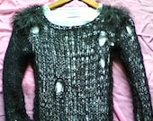 camdenlock mohair sweater punk rock glam goth big hole handmade kintting
