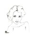 Featherhead No. 08 -- fashion illustration art print black and white sketch