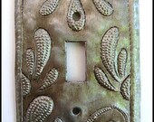 Metal Switchplate Cover - Hand Hammered Haitian Recycled Steel Drum Art - HS-103-1