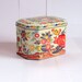 SALE - 40% off - Vintage English tin with hinged lid, floral