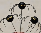 3 Polymer Clay Decorative Spider Pins
