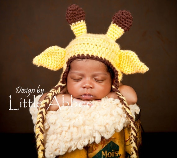 Download Now - CROCHET PATTERN Baby Giraffe Earflap Hat all sizes included PDF 14