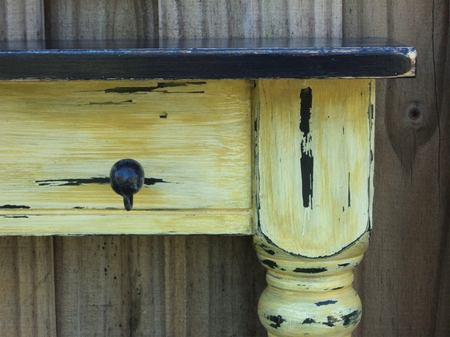 Farmhouse Display Shelf, Towel Bar, Coat Rack Up Cycled Coffee Table MUSTARD YELLOW