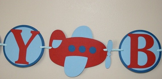 Airplane Happy Birthday Banner Il_570xn
