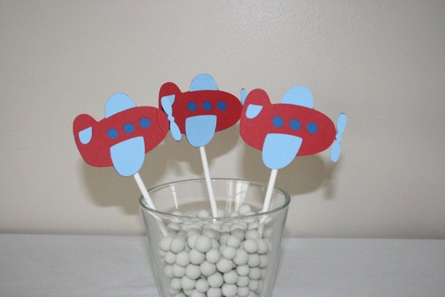 12 Airplane Cupcake Toppers Il_570xn
