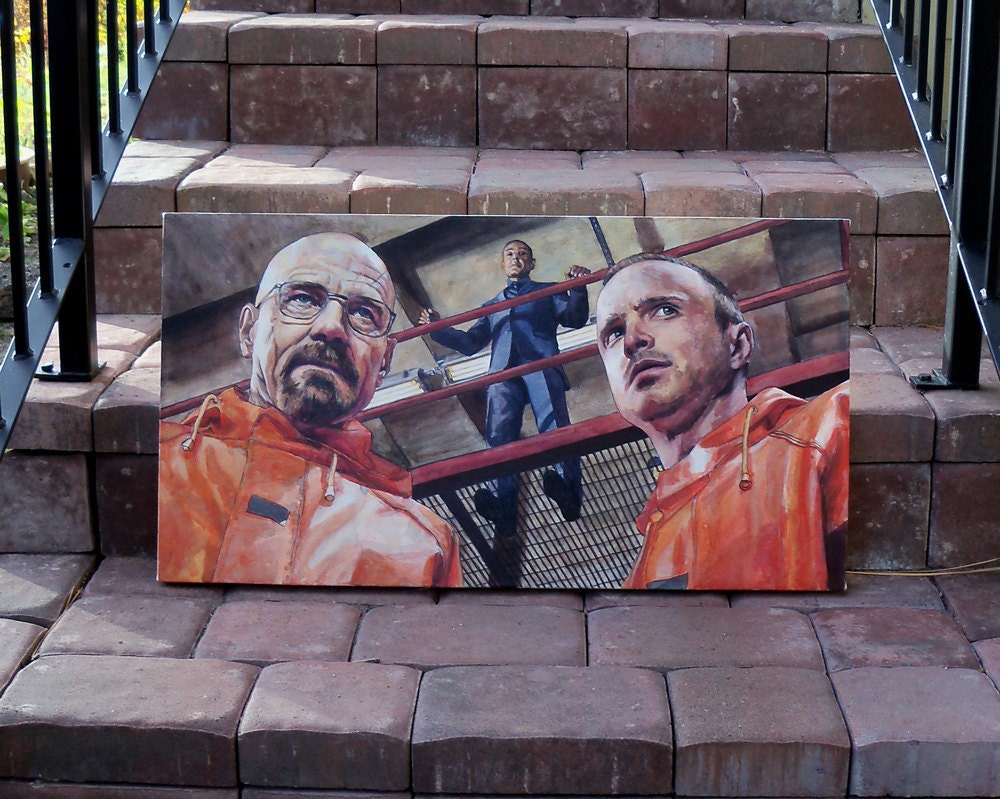 Breaking Bad Painting - Walter, Gus, and Jesse (2) - 16x30in