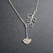 Silver Bird Necklace Bird Branch Lariat Necklace