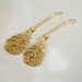 Gold Paisley Earrings Paisley Teardrop Dangle Earrings
