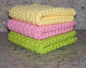 Crochet Wash Cloths  /  Dish Cloths / 100% Cotton / Set of 3