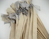 120 Wedding Wands: Rustic Jute Ribbon with Satin Ribbon Ties