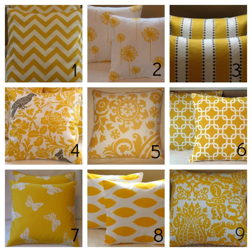 Set  of Two Corn Yellow Collection Two 18 x 18  Your Choice