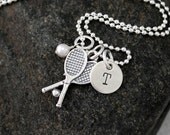 Tennis Necklace -  Sterling Silver Hand Stamped Personalized Necklace