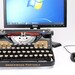 USB Typewriter Computer Keyboard -- Underwood Portable with Gold Leaf Finish