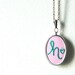 Special Edition for Weddings. Embroidered Initial with Heart Necklace. Personalized Jewelry by merriweathercouncil on Etsy