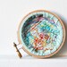 Summer Popsicles. Hand Embroidered Wishbone Circle in 3 inch Hoop. Colorful Embroidery Hoop Wall Art. By merriweathercouncil on Etsy