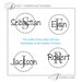 Vinyl Wall Decal Monogram Initial and Name with Circle of Dots