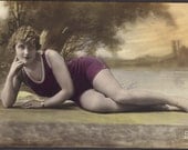 1920s Bathing Belle French Postcard