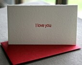 I Love You Letterpress Enclosure Card