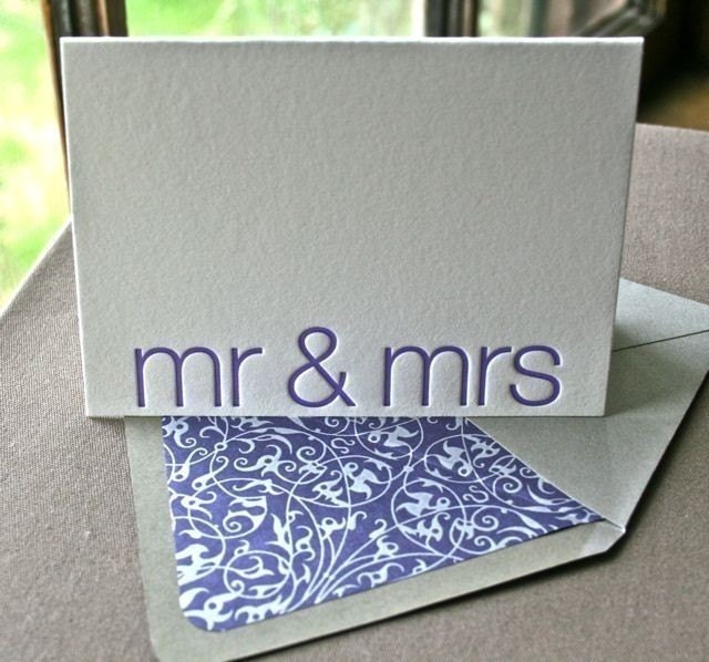 Mr and Mrs Letterpress Greeting Card