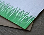 Green Grass Letterpress Notecards Set of 3