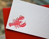 Lobster Letterpress Enclosure Card