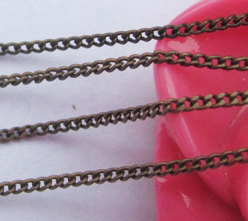 antique brass Chain 16ft (5meter) 1.0x1.6mm Brass Twisted Cable Link Chains