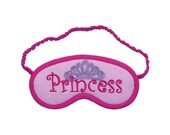 Princess and Tiara Embroidered Sleep Mask in Pink