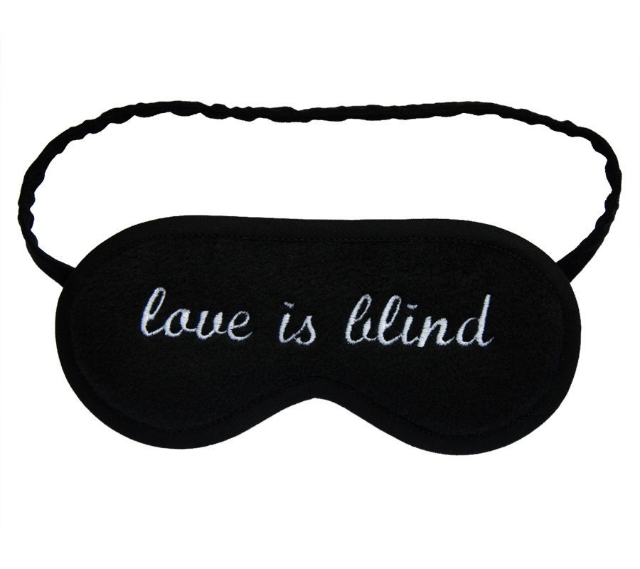 Sleep Mask "Love is blind" in Black And White