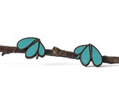 LILY turquoise- walnut studs
