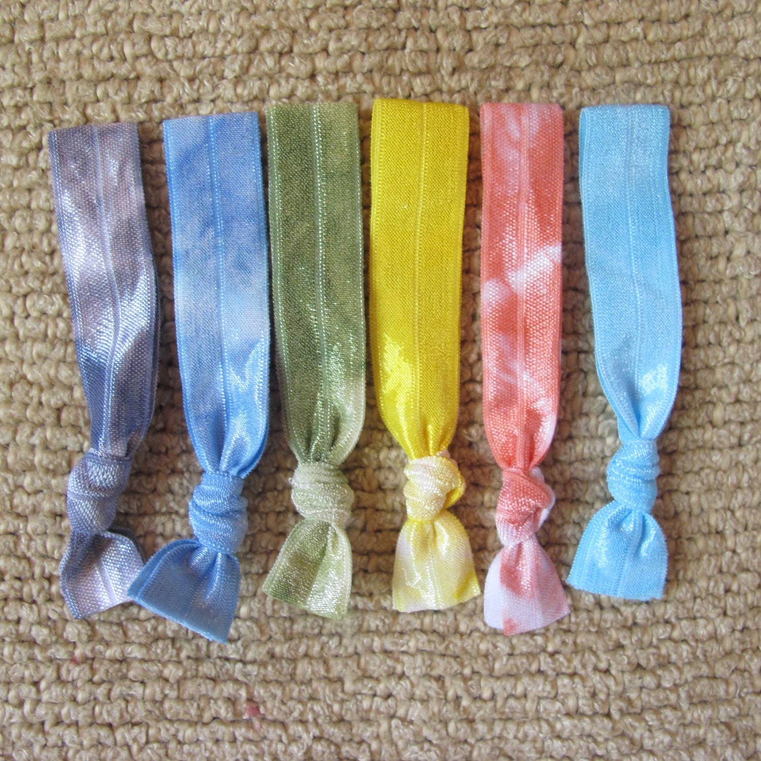 Tie Dye Hair Ties, California Coast Package (6 hair ties)