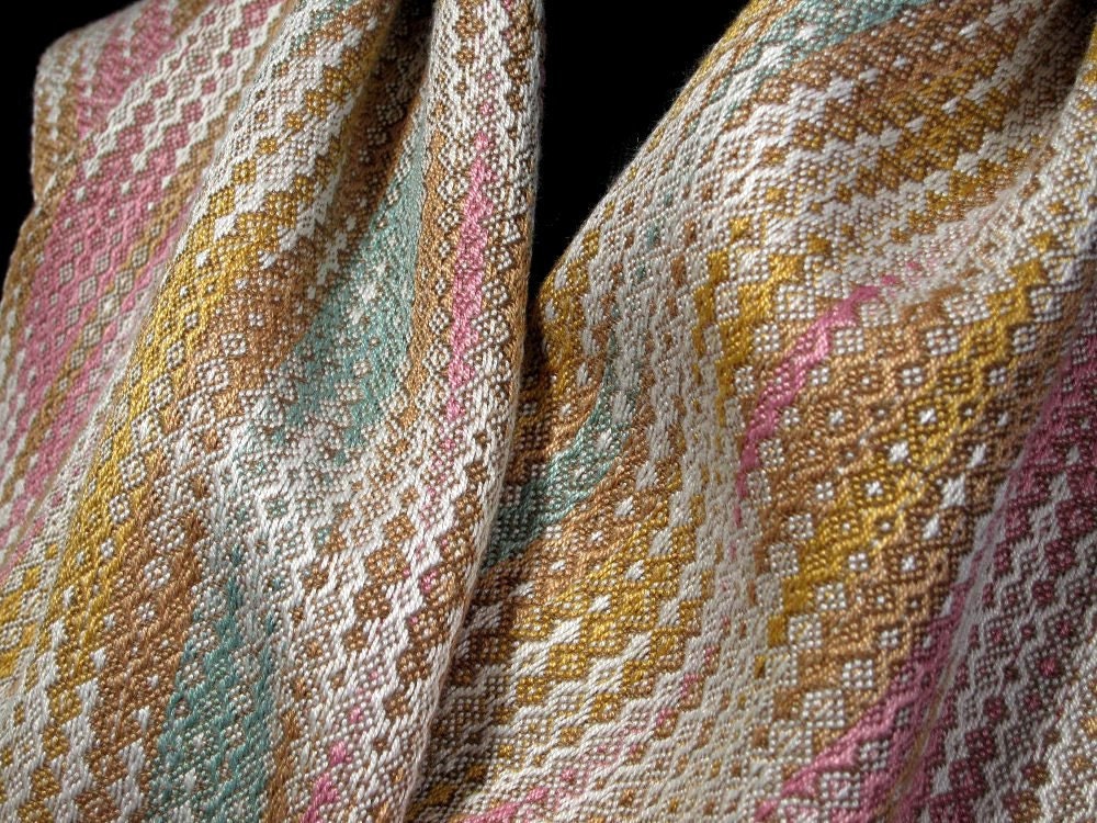 Woven Pastel Scarf, Soft Handwoven Fashionable Scarf