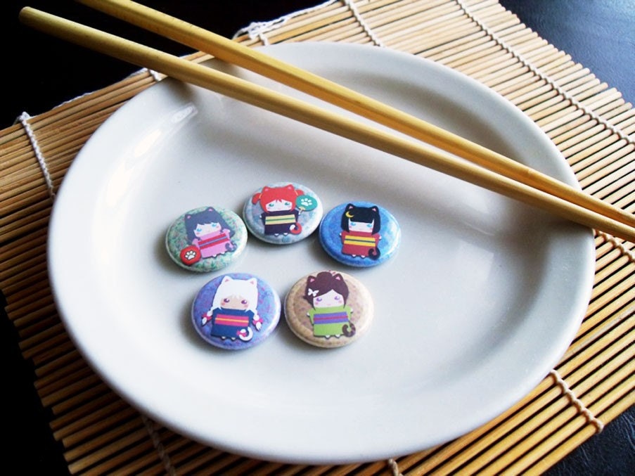 Kimono Kitten Magnets for Charity