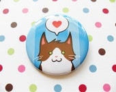 Brown & White Cat Pin for Charity