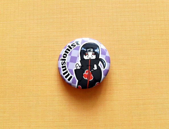 Uchiha Itachi Naruto pinback button/magnet