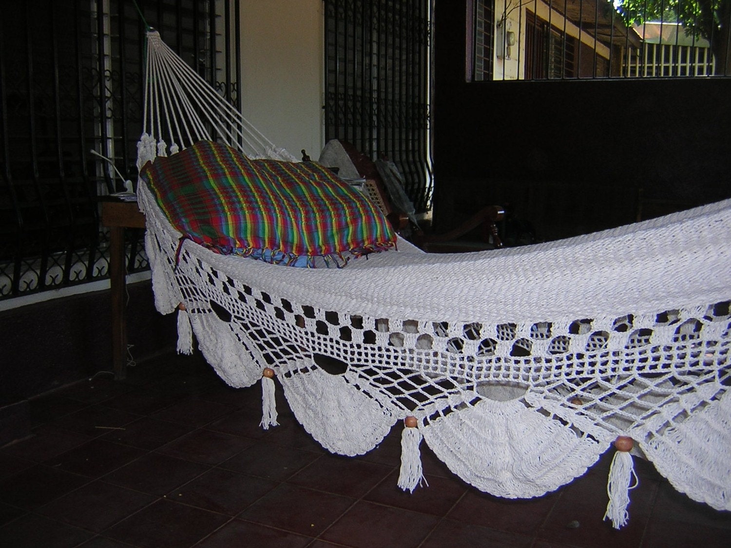 White Double Hammock hand-woven Natural Cotton