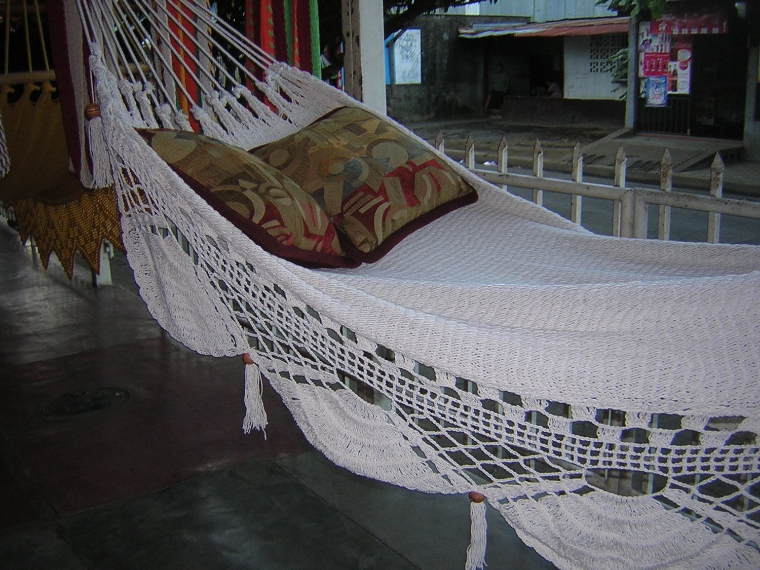 White Double Hammock hand-woven Natural Cotton