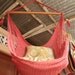 Red Sitting Hammock, Hanging Chair Natural Cotton and Wood
