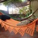 One Color Single Hammock Hand-Woven Natural Cotton Triangle Fringe