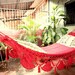 Red Hammock, Hand Woven Natural Cotton with Special Fringe