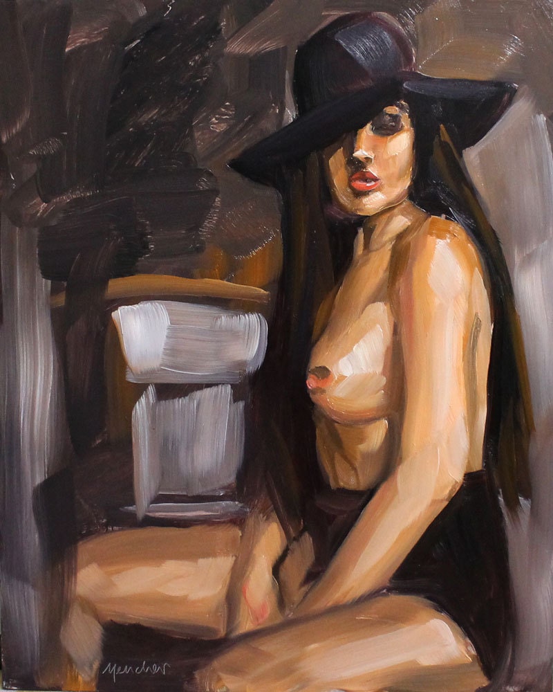 Some Nights, oil paint on masonite panel 10"x8" by Kenney Mencher