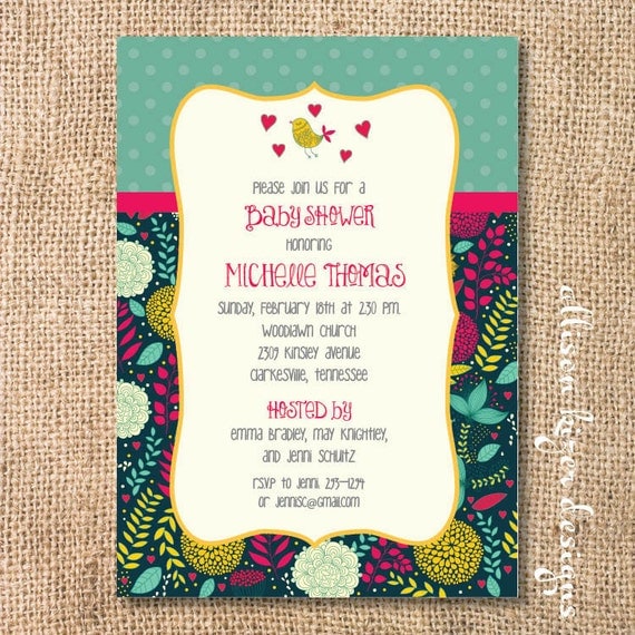 Bright Indie Floral Printable Invitation