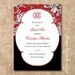 Red Toile Printable Bridal Shower Invitation