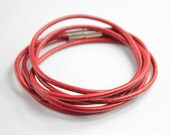 wrap magnetic red leather bracelet for women T79