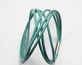 simple bracelet-turquoise rea leather bracelet T79-10