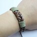 men or women brown knit leather bracelet with cord wraps f70